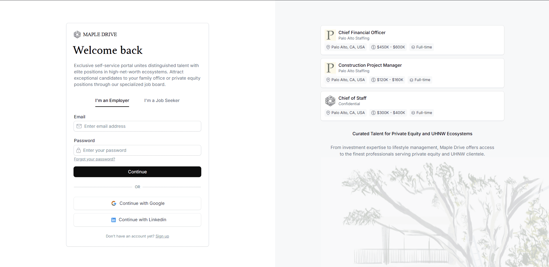 Maple Drive Landing Page